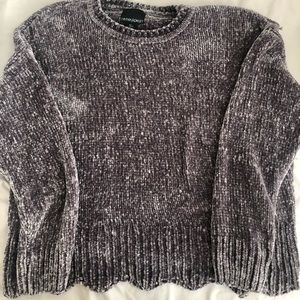 Cynthia Rowley grey velvet sweater